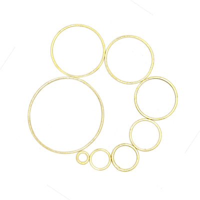 Brushed Finish Circle/Hoop Shaped Plated Copper Components - Packs of 10 - 12, 20, 30, 38, 40, 45, 50, 55, 60, 70mm - Gold, Silver, Gunmetal