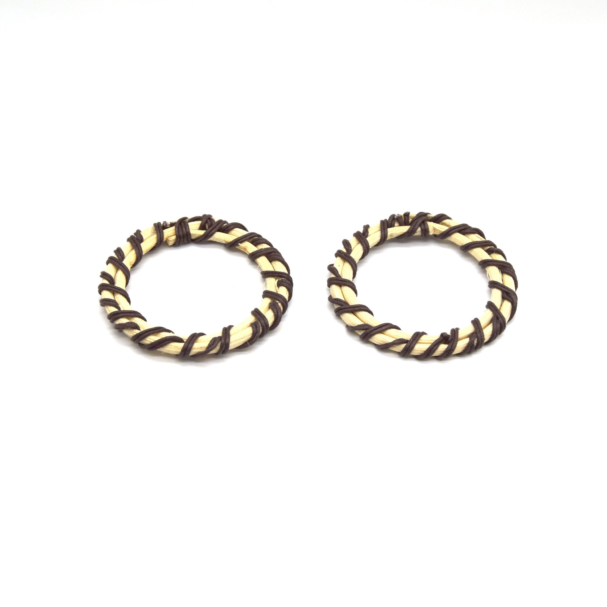 Rattan Wood Earring Finding | Handmade Natural Brown Interwoven Reed  Square Circle Triangle Oval Jewelry Component - Sold in Pairs