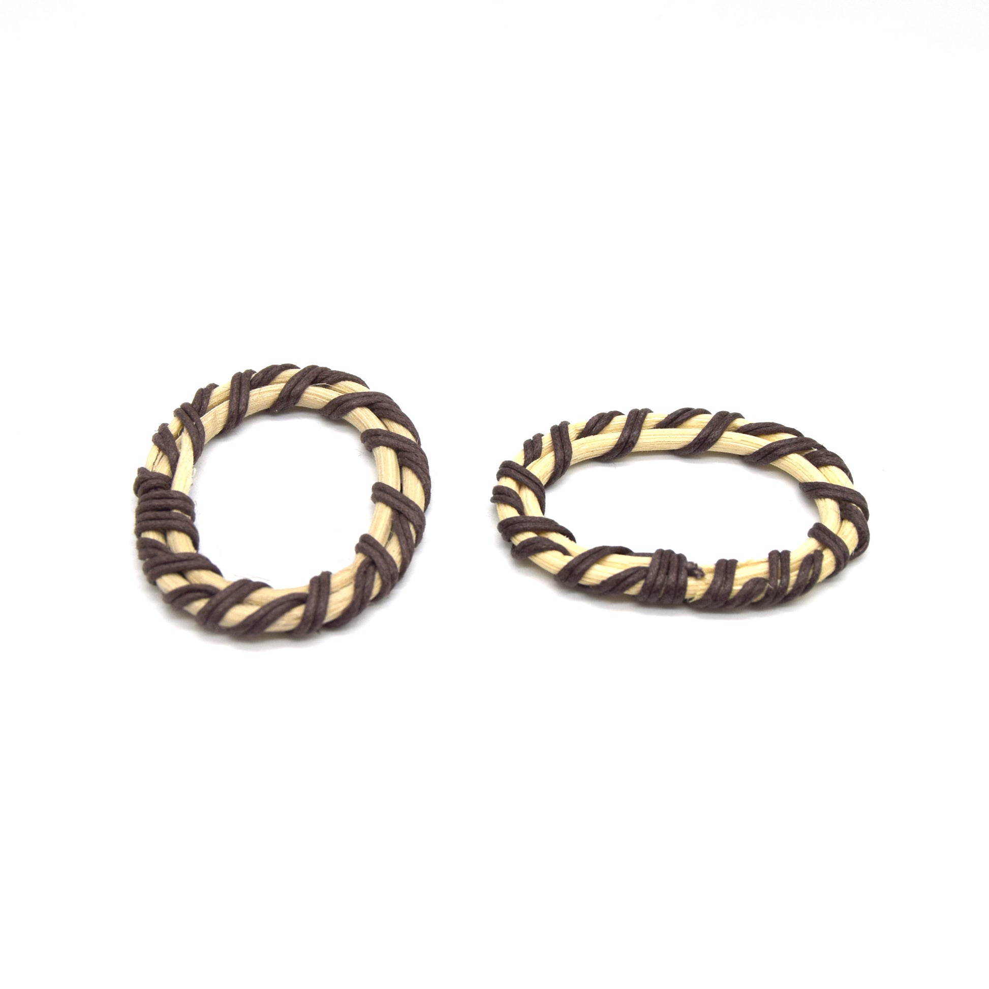 Rattan Wood Earring Finding | Handmade Natural Brown Interwoven Reed  Square Circle Triangle Oval Jewelry Component - Sold in Pairs