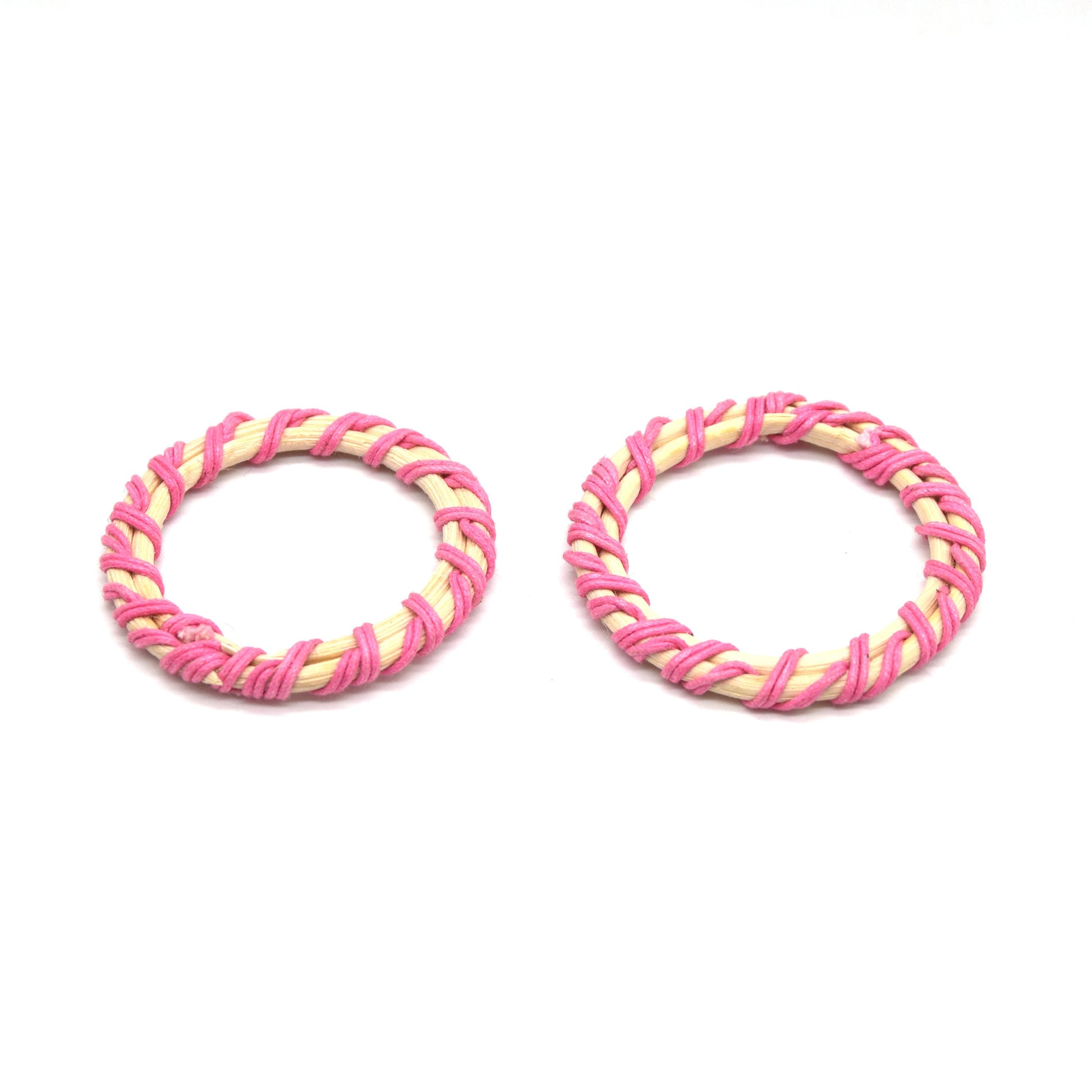 Rattan Wood Earring Finding | Handmade Natural Pink Interwoven Reed  Square Circle Triangle Oval Jewelry Component - Sold in Pairs