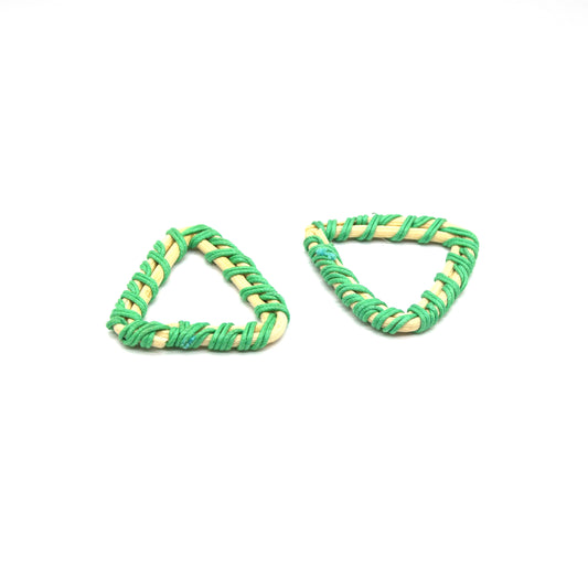 Rattan Wood Earring Finding | Handmade Natural Green Interwoven Reed  Square Circle Triangle Oval Jewelry Component - Sold in Pairs