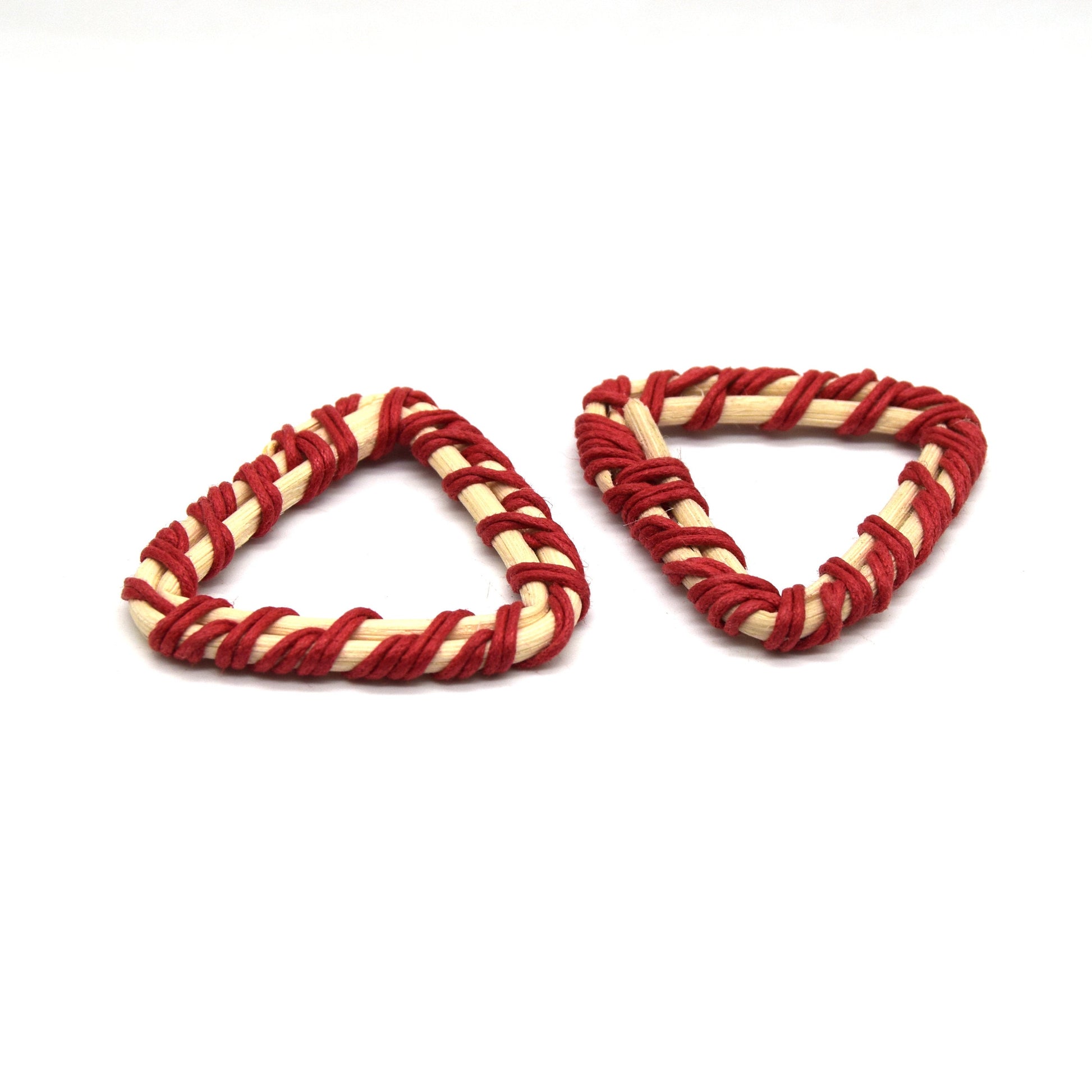 Rattan Wood Earring Finding | Handmade Natural Red Interwoven Reed  Square Circle Triangle Oval Jewelry Component - Sold in Pairs