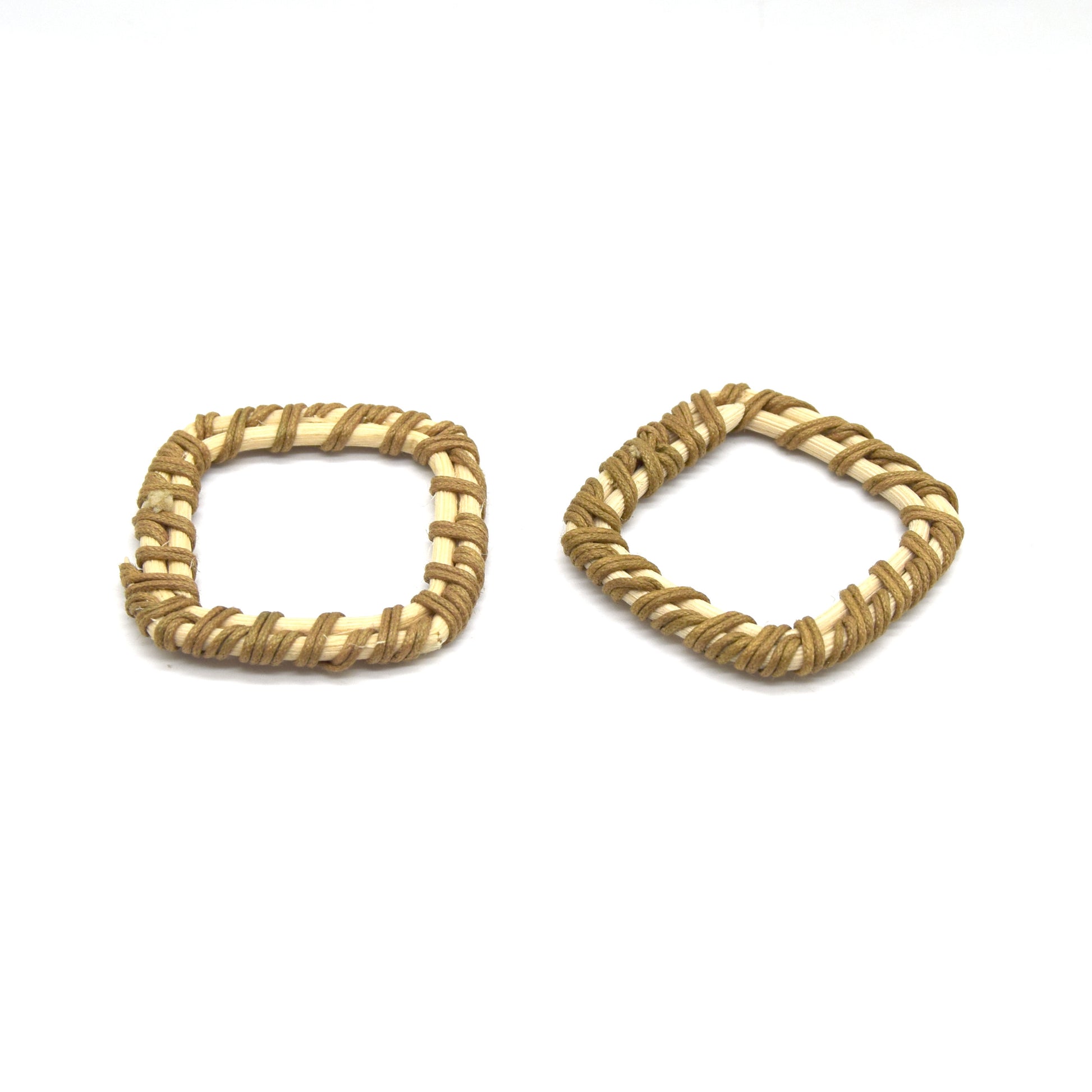 Rattan Wood Earring Finding | Handmade Natural Tan Interwoven Reed  Square Circle Triangle Oval Jewelry Component - Sold in Pairs