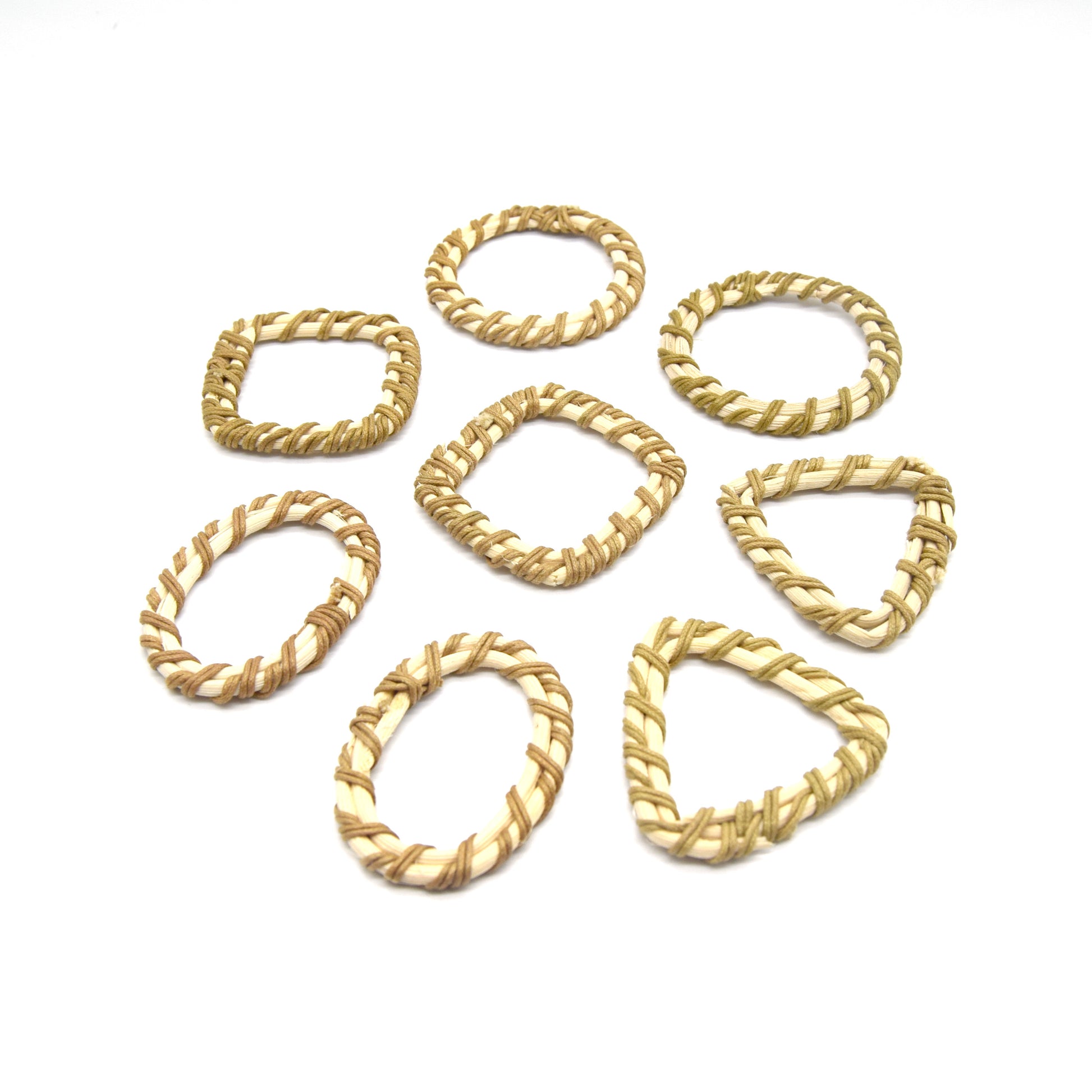 Rattan Wood Earring Finding | Handmade Natural Tan Interwoven Reed  Square Circle Triangle Oval Jewelry Component - Sold in Pairs