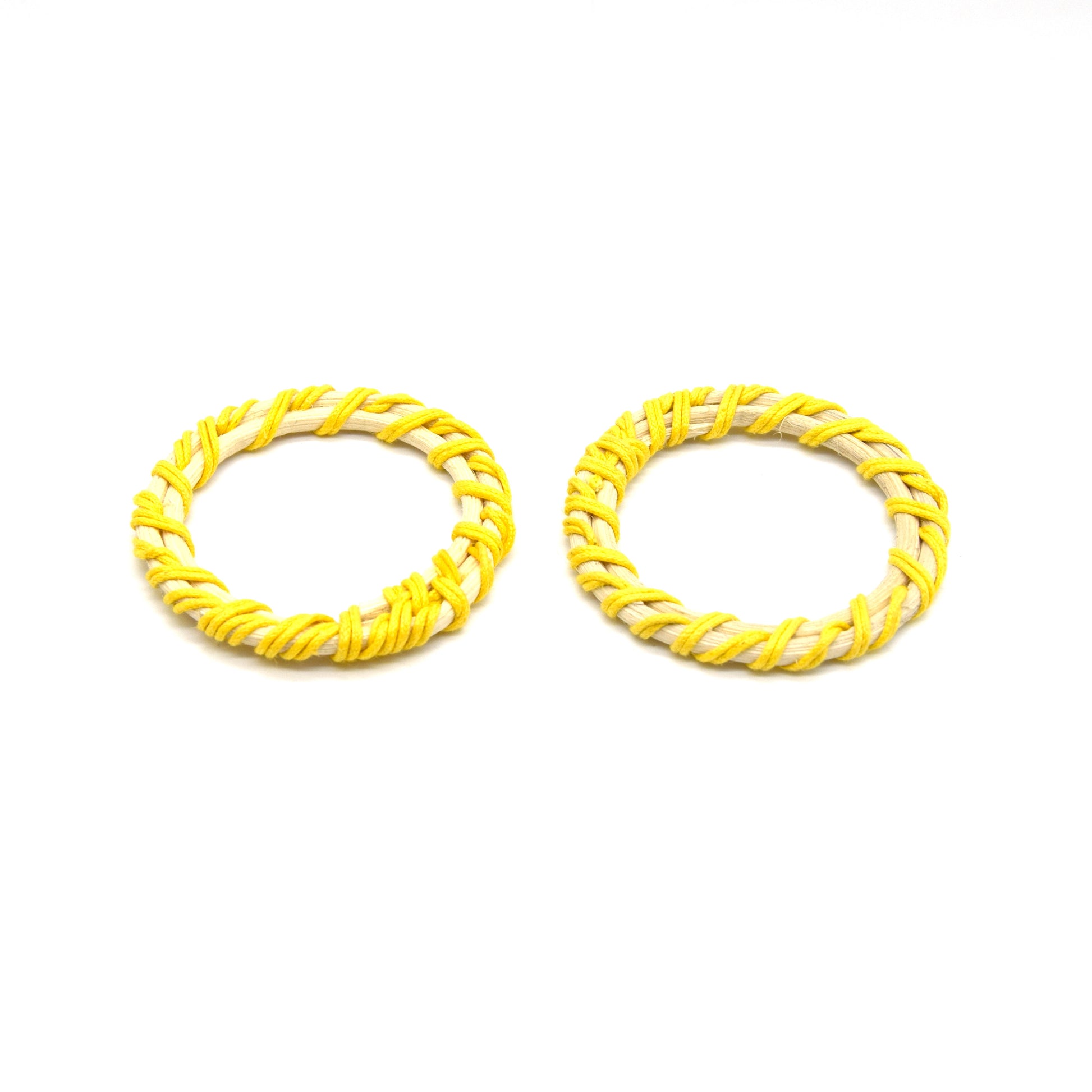 Rattan Wood Earring Finding | Handmade Natural Yellow Interwoven Reed  Square Circle Triangle Oval Jewelry Component - Sold in Pairs