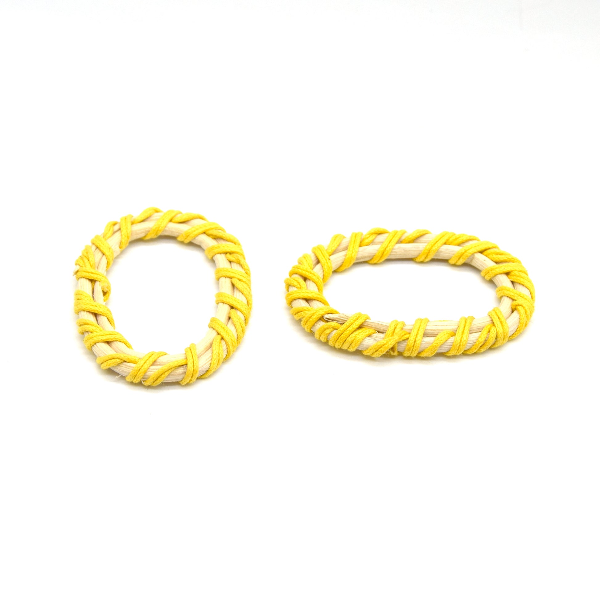 Rattan Wood Earring Finding | Handmade Natural Yellow Interwoven Reed  Square Circle Triangle Oval Jewelry Component - Sold in Pairs