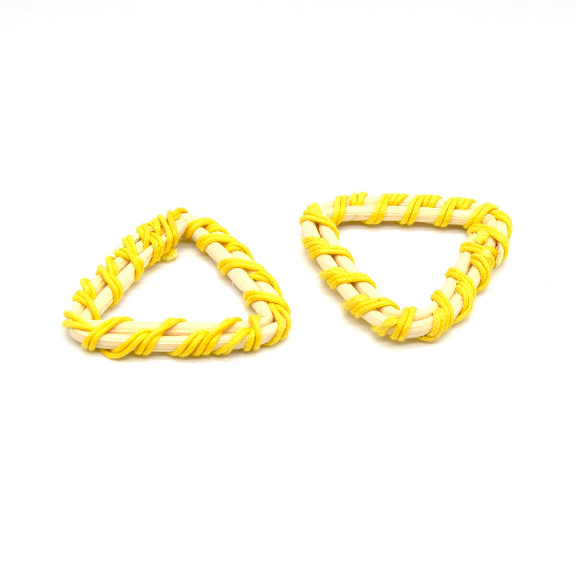 Rattan Wood Earring Finding | Handmade Natural Yellow Interwoven Reed  Square Circle Triangle Oval Jewelry Component - Sold in Pairs