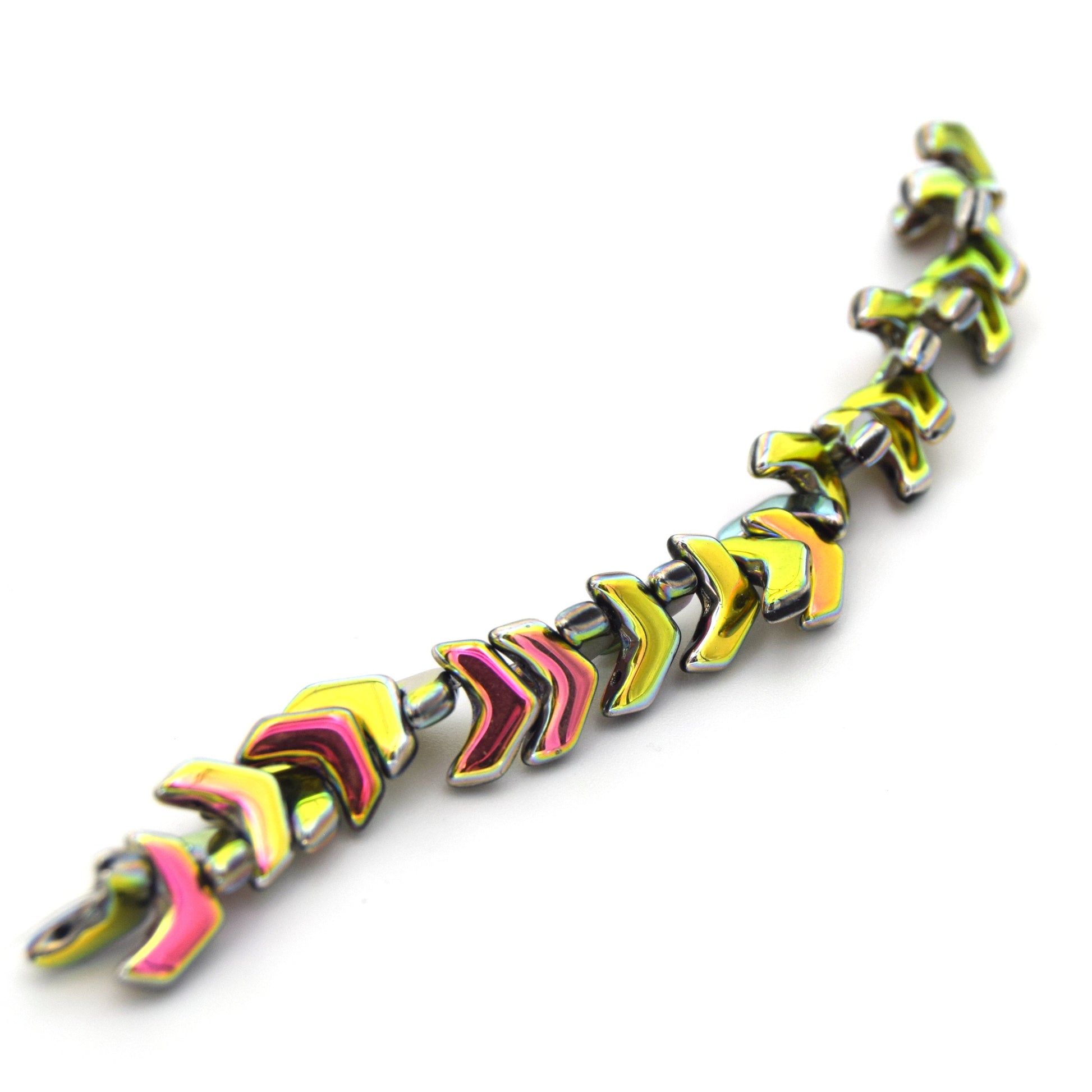 Chevron Duo Beads | 10mm x 4mm Jet Full Vitrail - 2 hole Czech Glass | 30 Beads per strand