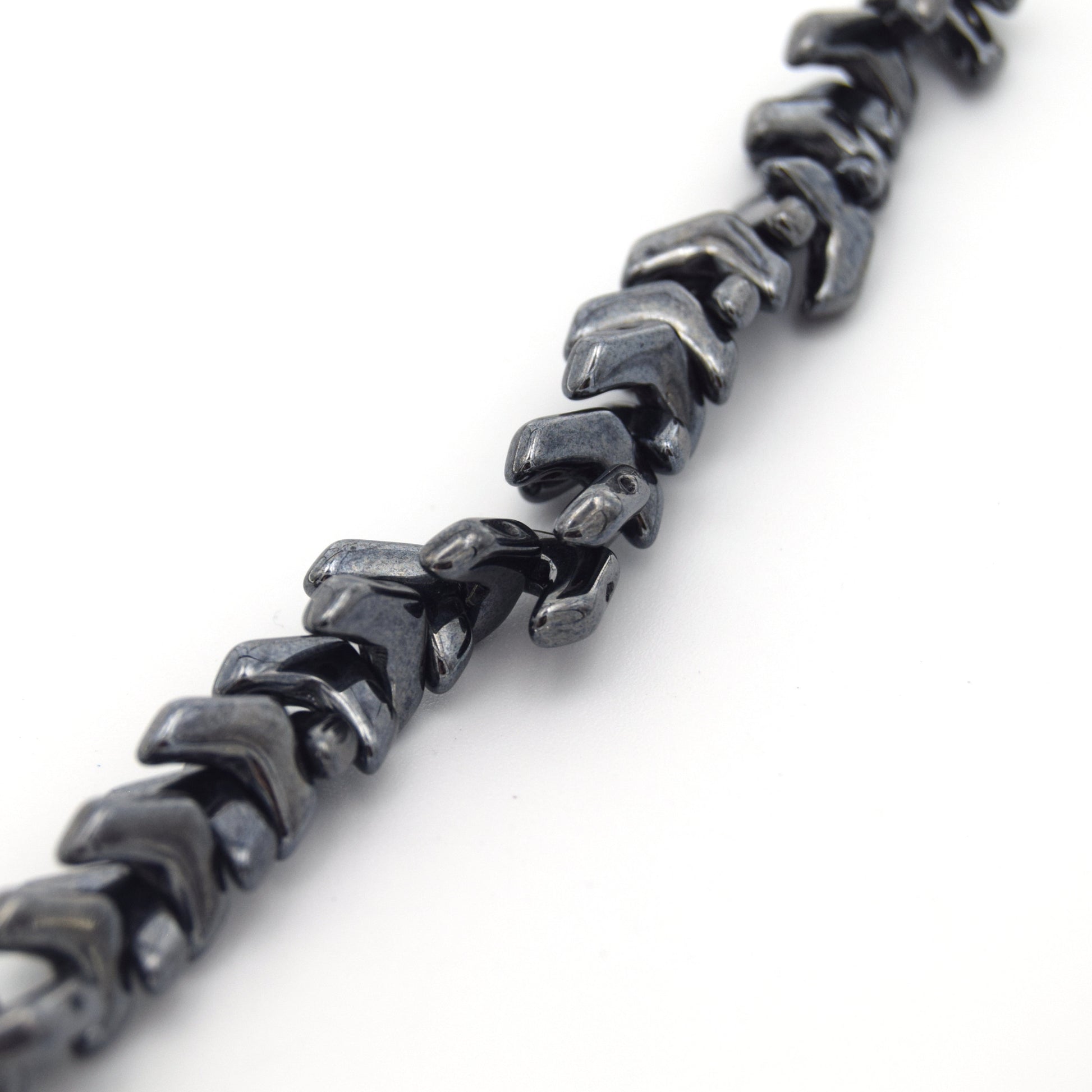 Chevron Duo Beads | 10mm x 4mm Chalk Gunmetal - 2 hole Czech Glass | 30 Beads per strand