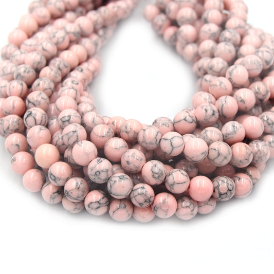 Reconstituted Howlite Beads | Polished Turquoise Round Shaped Beads - Available in 6mm 8mm 10mm 12mm