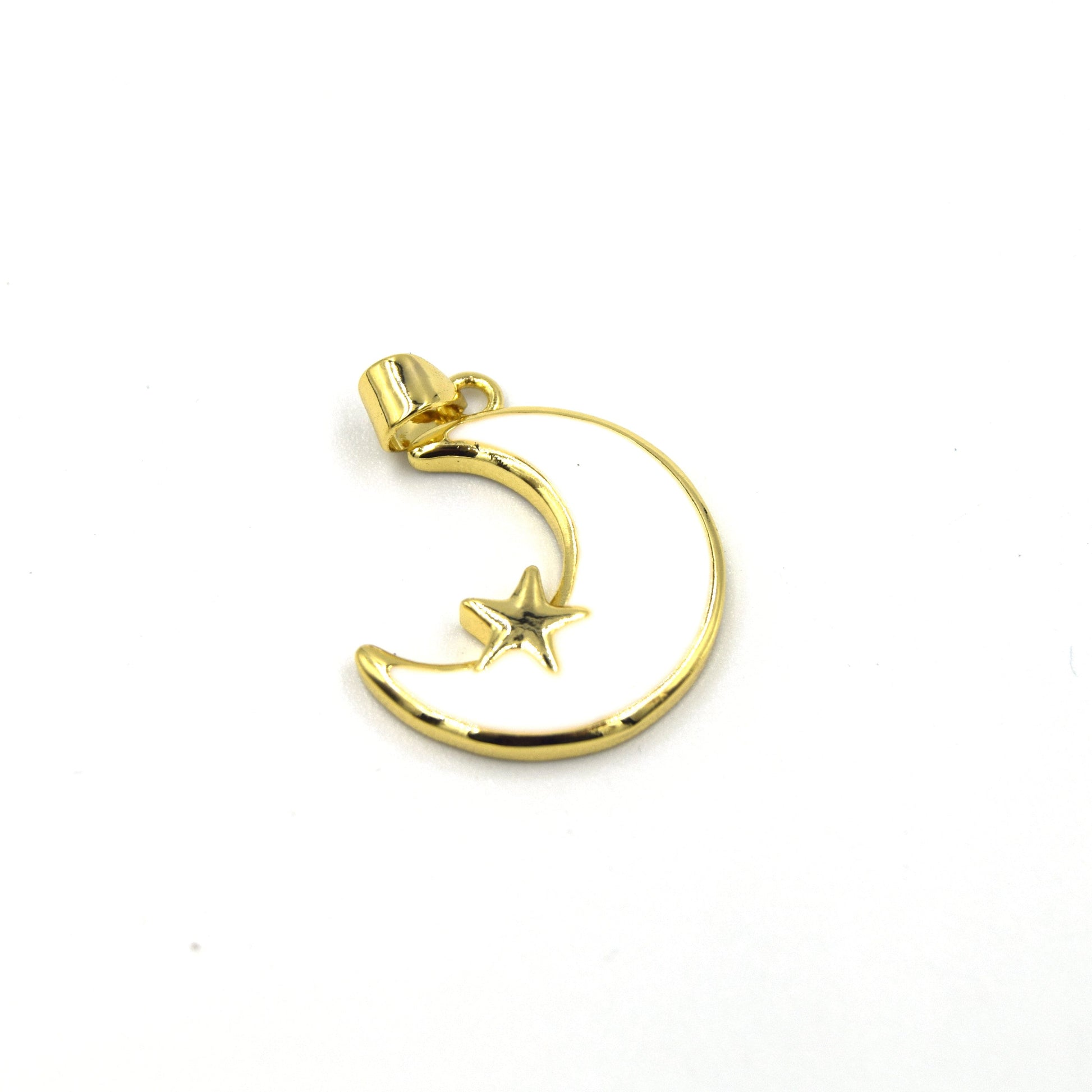 Celestial Jewelry Pendant | 20mm Enamel Moon and Star Pendant