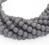 Lava Beads | Gray Round Diffuser Beads - 6mm 8mm 10mm 12mm 14mm 16mm Available