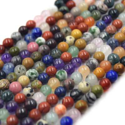 Mixed Gemstone Beads | Natural Smooth Round Gemstone Beads | 4mm 6mm 8mm 10mm 12mm
