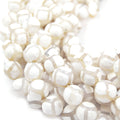 Tibetan Agate Beads | Dzi Beads | Dyed White Faceted Honeycomb Round Gemstone Beads - 8mm 10mm 12mm Available