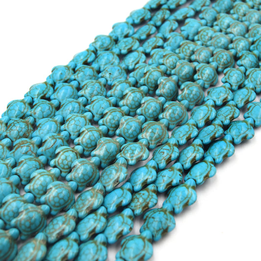 Howlite Turtle Beads | Dyed Turtle Shaped Beads - Available in White Black Turquoise