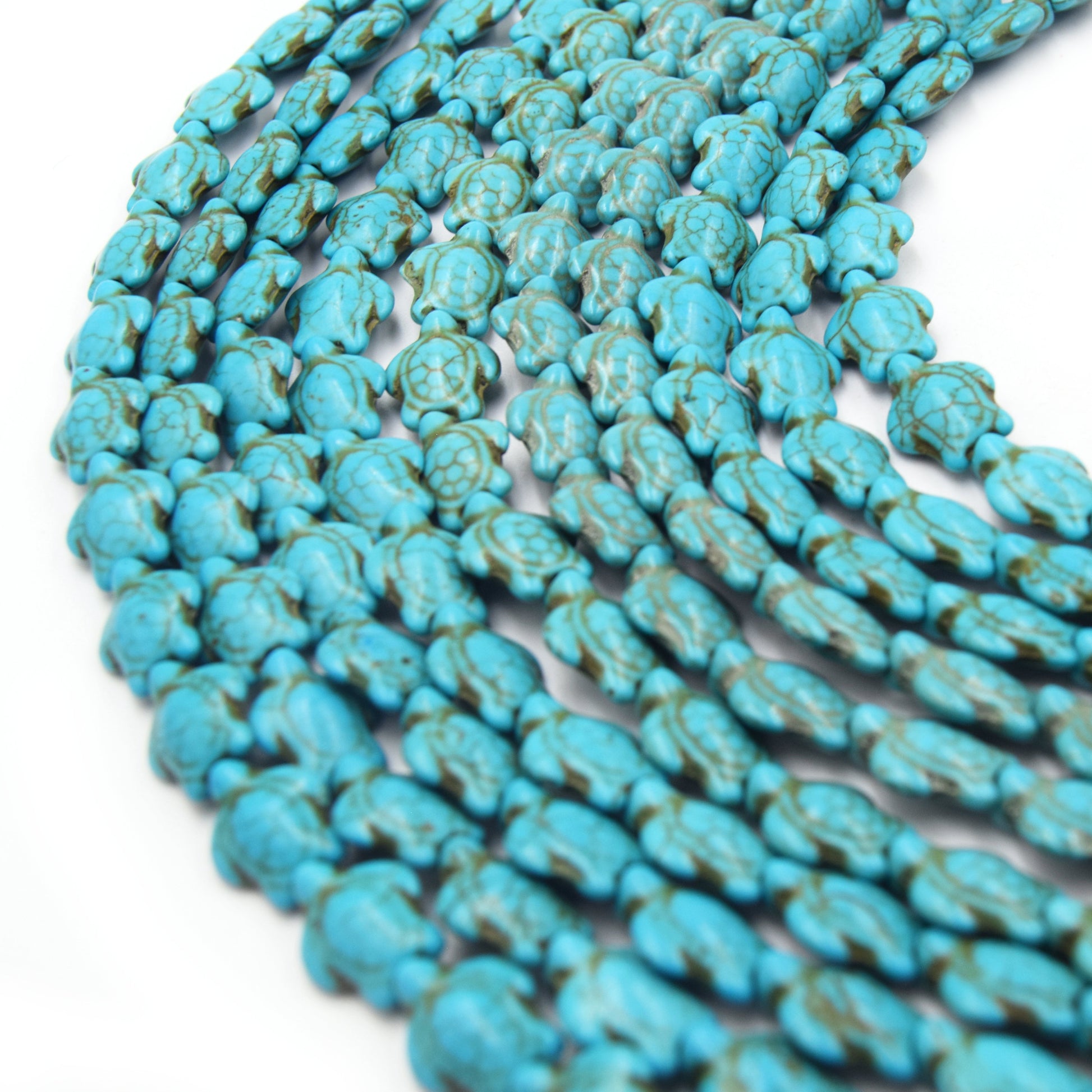 Howlite Turtle Beads | Dyed Turtle Shaped Beads - Available in White Black Turquoise