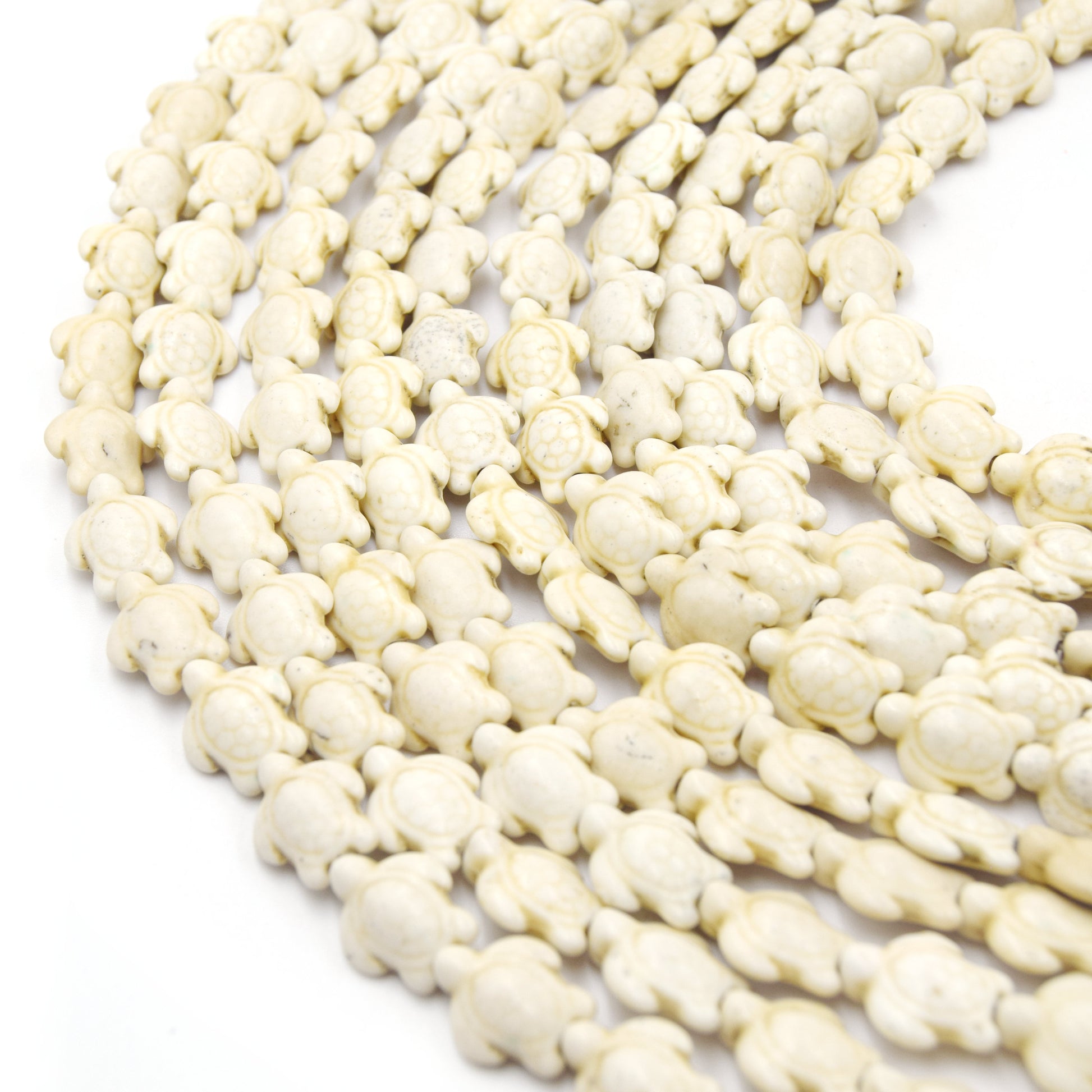 Howlite Turtle Beads | Dyed Turtle Shaped Beads - Available in White Black Turquoise