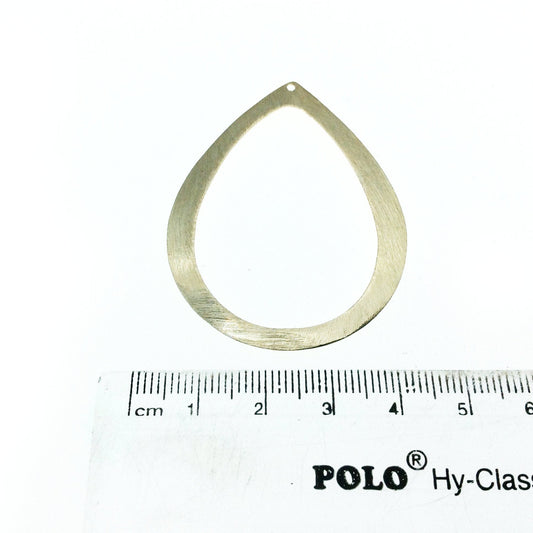 40mm x 51mm Gold Brushed Finish Thick Open Teardrop Shaped Plated Copper Components (one hole) - Sold in Packs of 10 Pieces - (624-GD)
