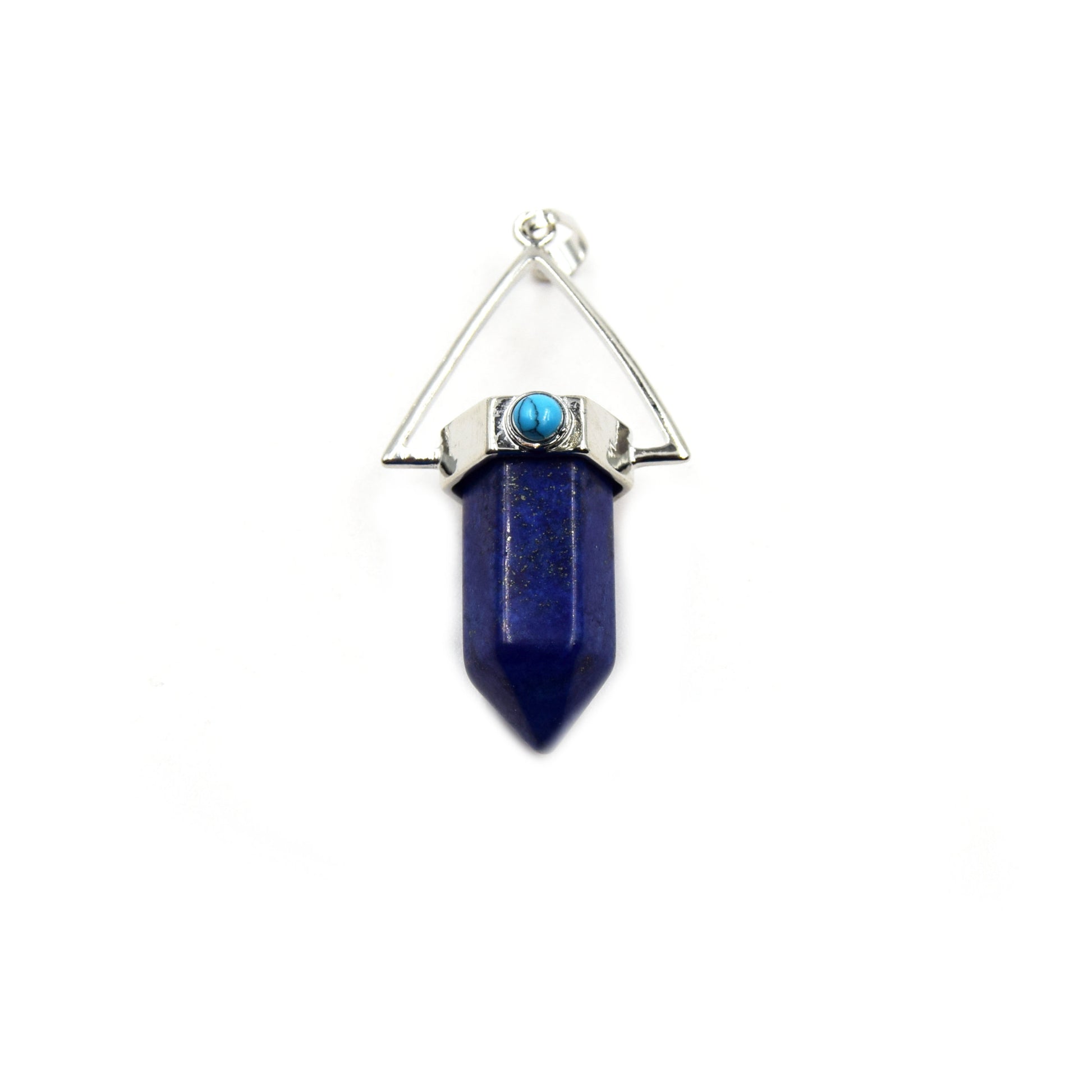 Natural Pendulum Point Pendant | Quartz Tiger Eye Agate Lapis Aventurine Opalite Howlite Hexagonal Point Pendant - Sold Individually