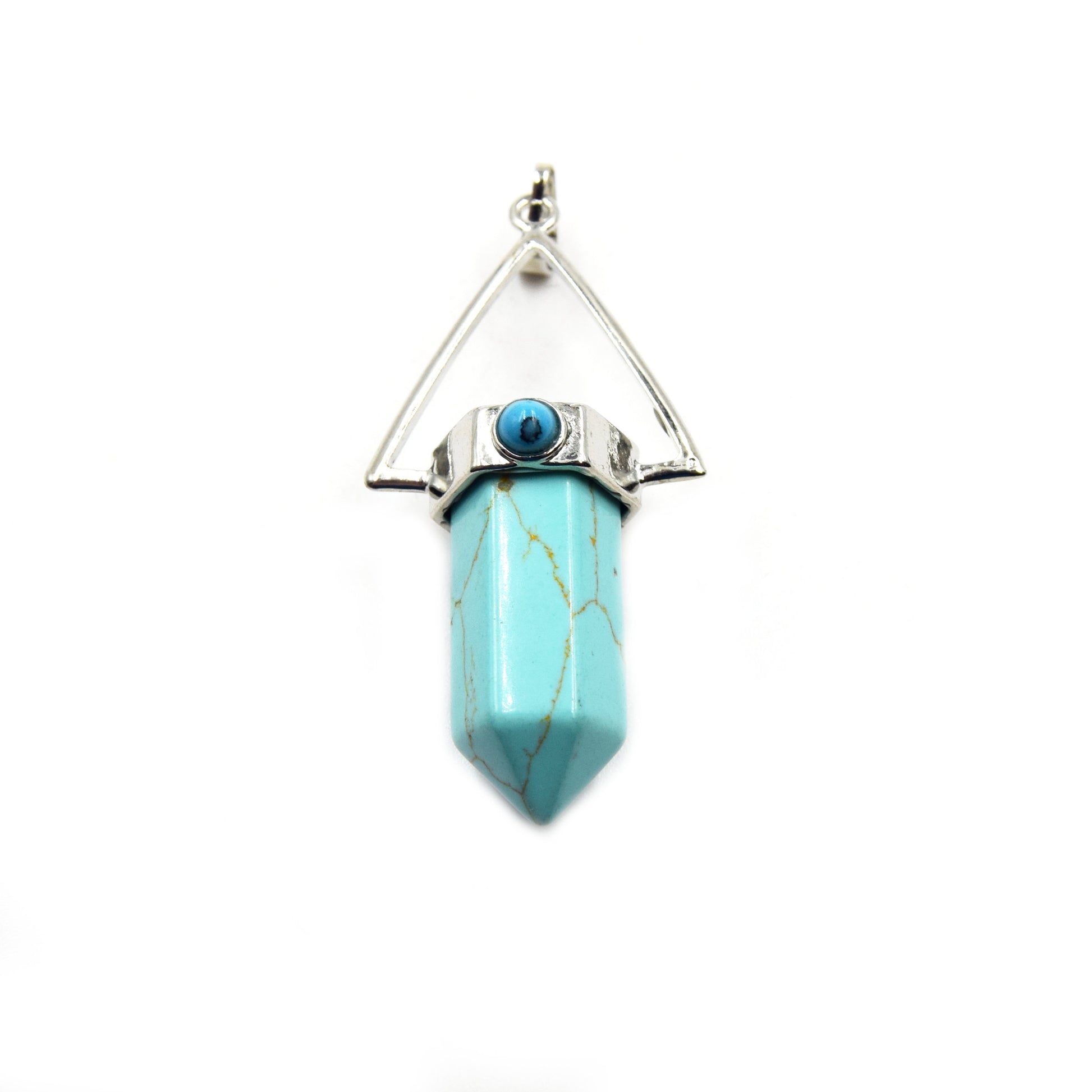 Natural Pendulum Point Pendant | Quartz Tiger Eye Agate Lapis Aventurine Opalite Howlite Hexagonal Point Pendant - Sold Individually