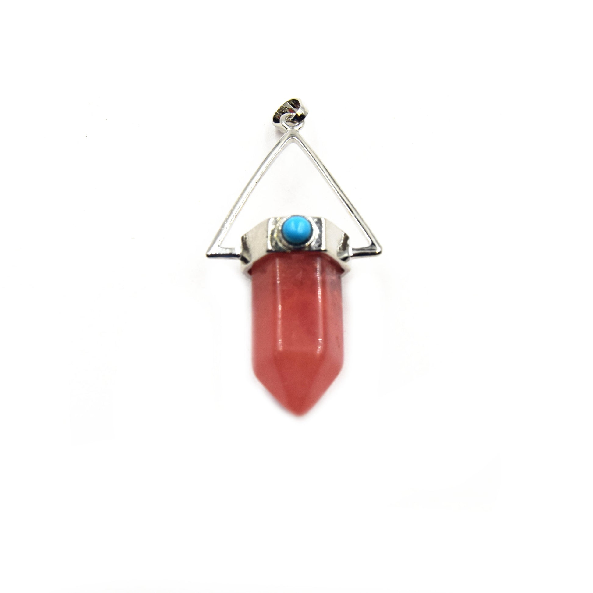 Natural Pendulum Point Pendant | Quartz Tiger Eye Agate Lapis Aventurine Opalite Howlite Hexagonal Point Pendant - Sold Individually