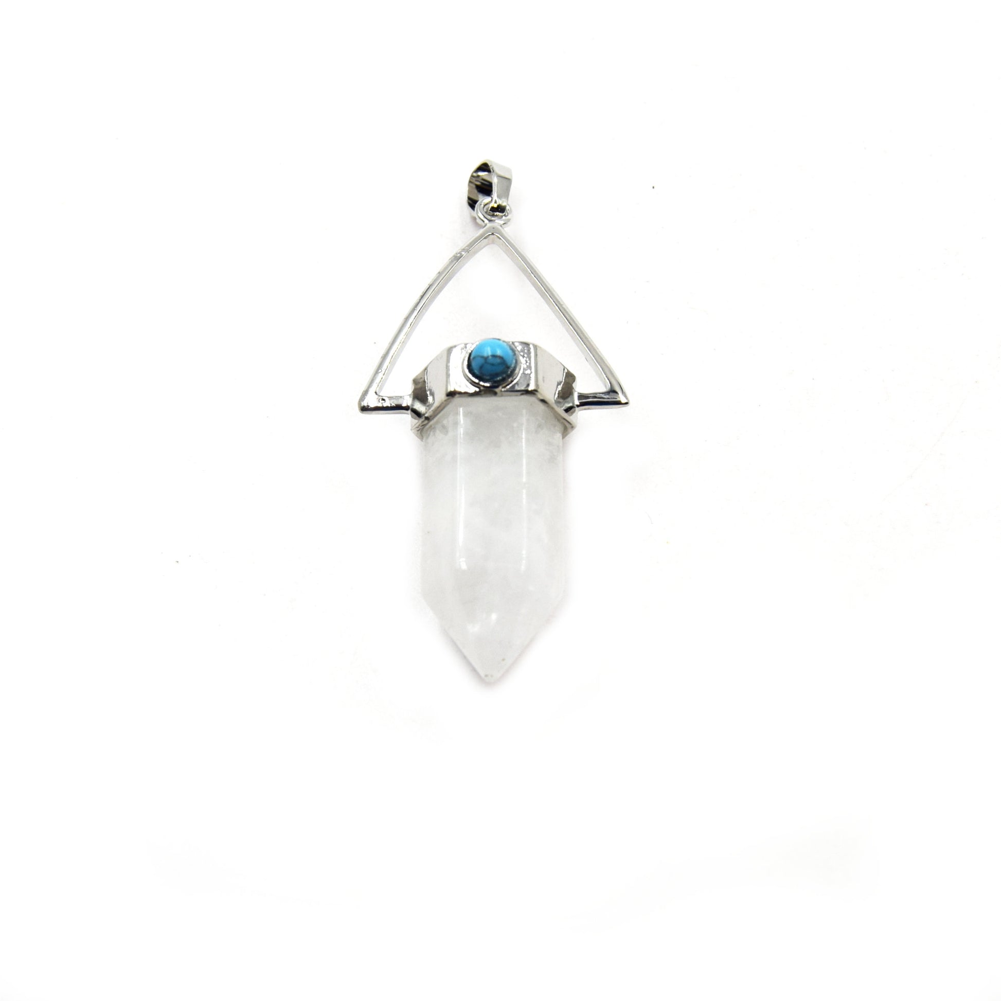 Natural Pendulum Point Pendant | Quartz Tiger Eye Agate Lapis Aventurine Opalite Howlite Hexagonal Point Pendant - Sold Individually