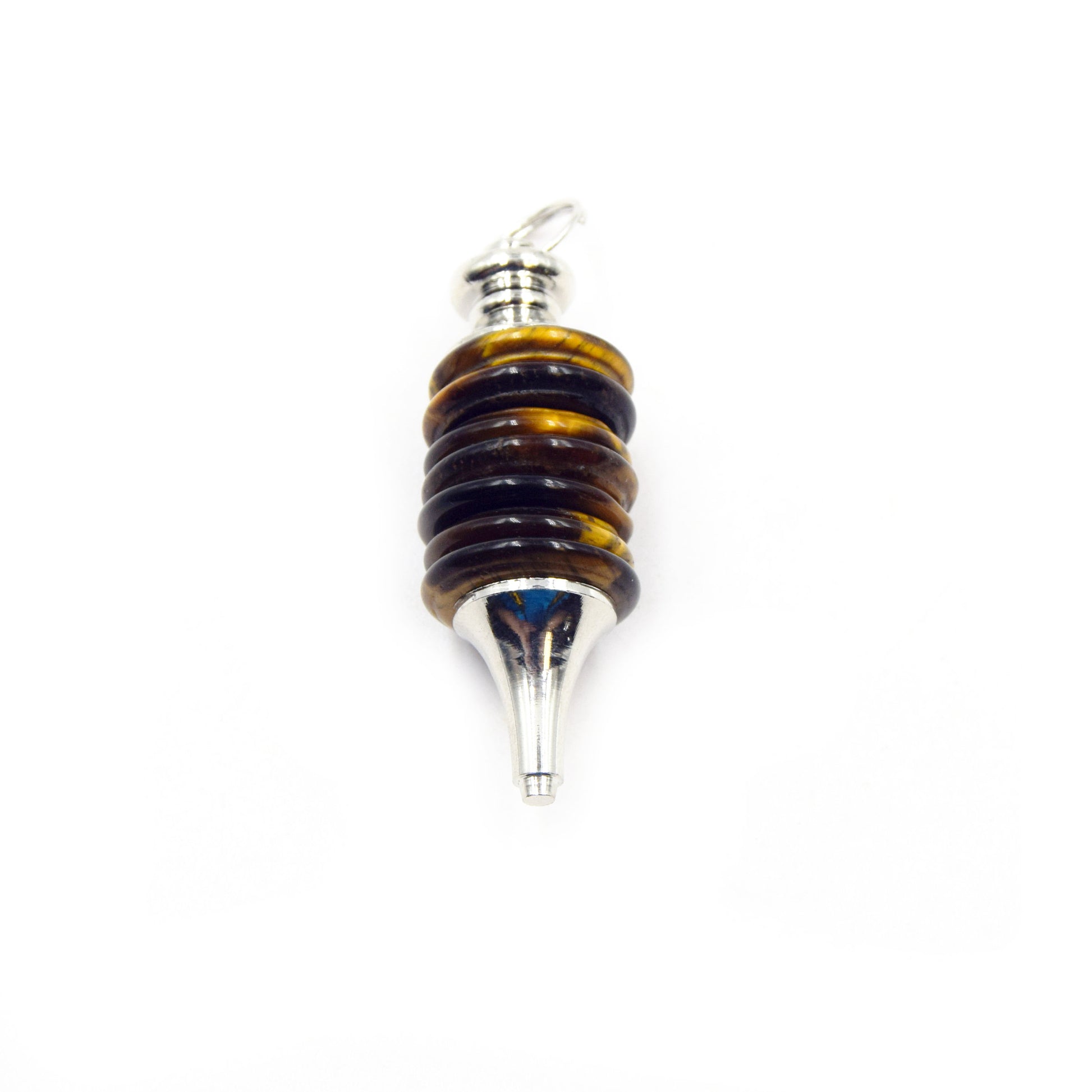 Natural 7 Chakra Disc Pendulum Point Pendant | Quartz Tiger Eye Lapis Aventurine Jasper Citrine Amethyst Point Pendant - Sold Individually