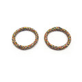 Rattan Wood Earring Finding | (Pairs)Handmade Natural Interwoven Reed or Hemp Circle Jewelry Component - Sold in Pairs