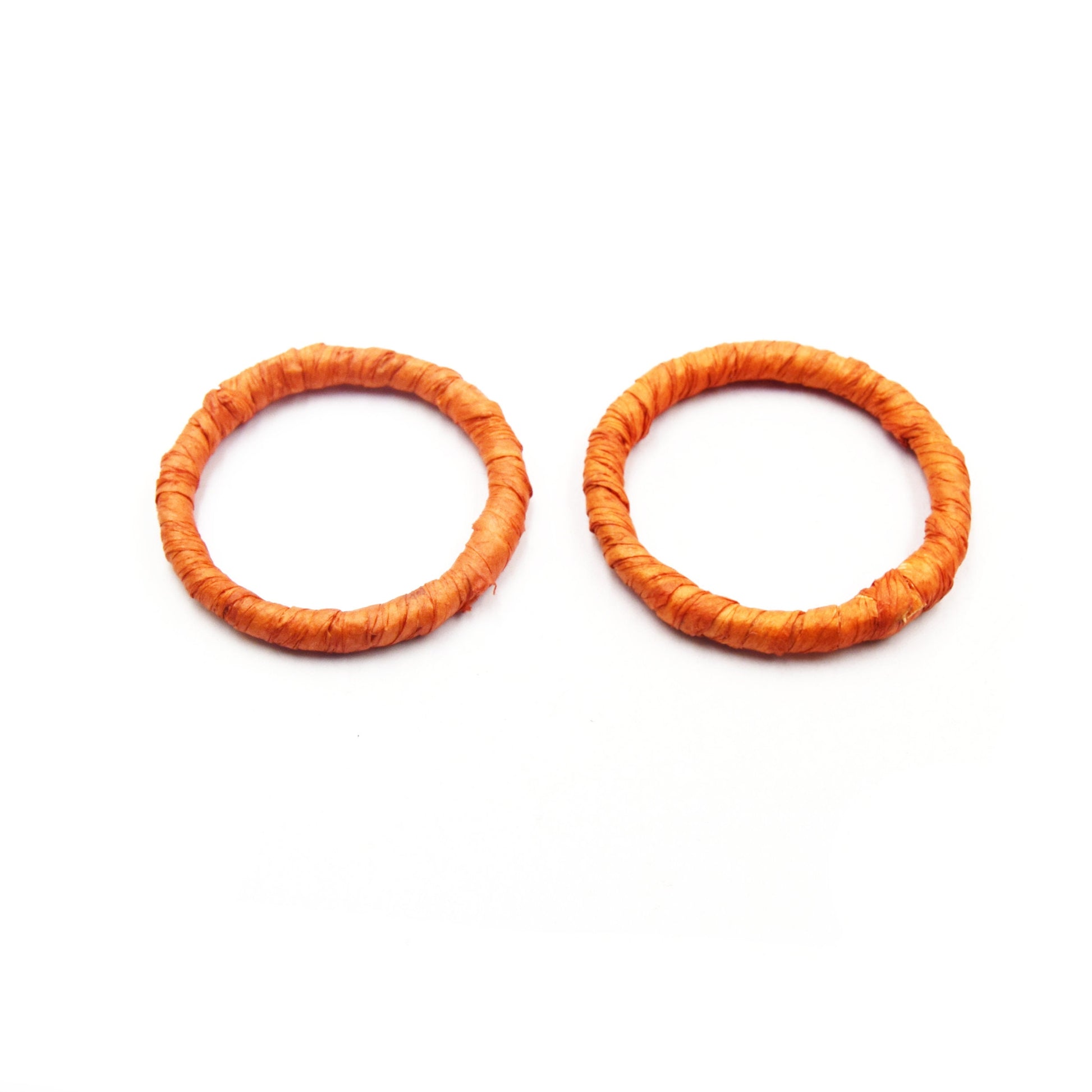 Rattan Wood Earring Finding | (Pairs)Handmade Natural Interwoven Reed or Hemp Circle Jewelry Component - Sold in Pairs