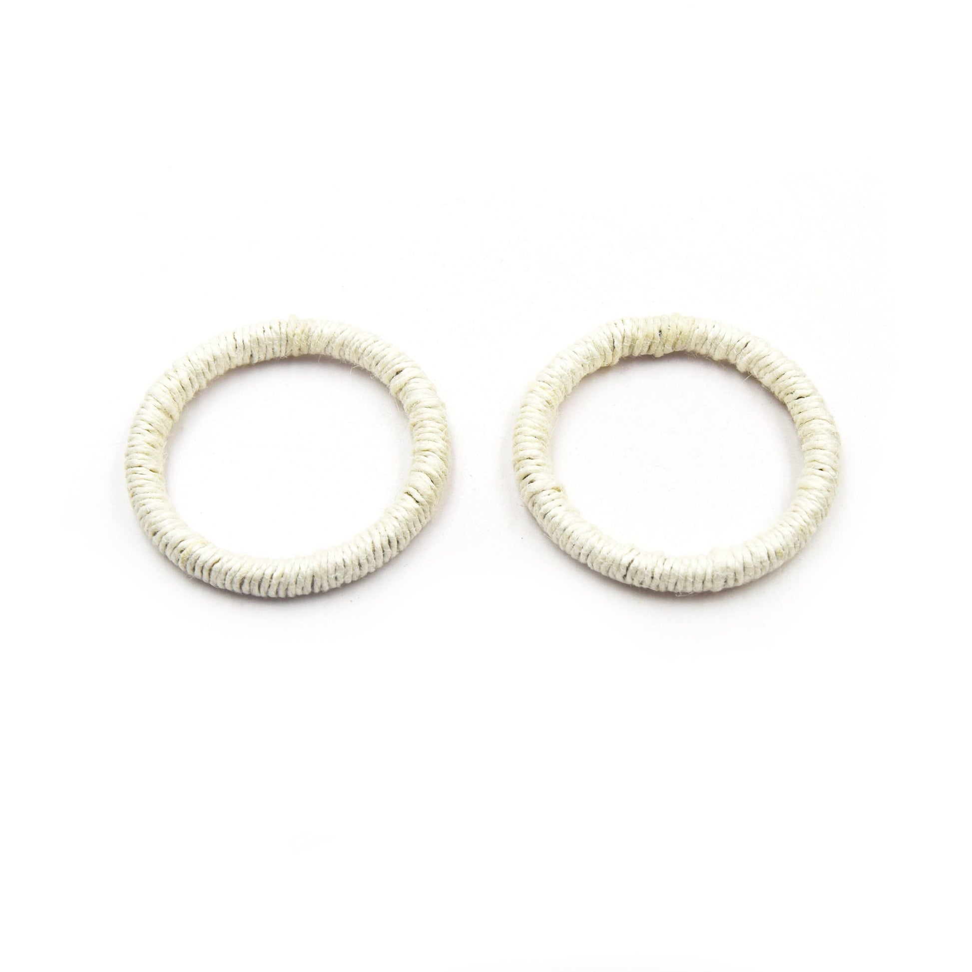 Rattan Wood Earring Finding | (Pairs)Handmade Natural Interwoven Reed or Hemp Circle Jewelry Component - Sold in Pairs