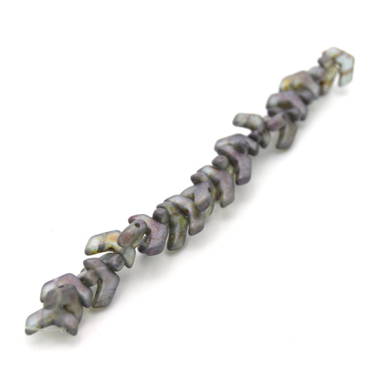 Chevron Duo Beads | 10mm x 4mm Crystal Matte Lazure Blue - 2 hole Czech Glass | 30 Beads per strand
