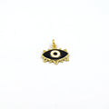 Enamel Brass Pendant | 16mm Enamel Evil Eye - White, Black, Red available