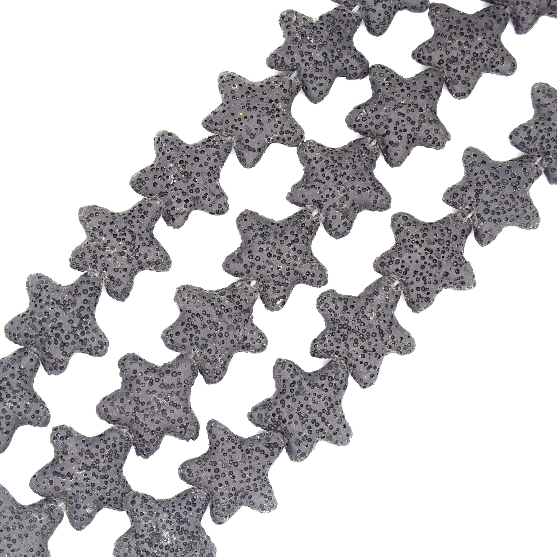 Star Lava Beads | Natural Gray Lava Rock Beads - 22mm 27mm 42mm Available