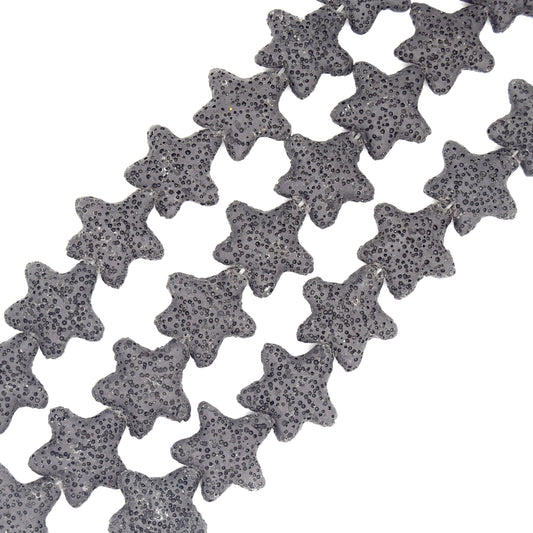 Star Lava Beads | Natural Gray Lava Rock Beads - 22mm 27mm 42mm Available