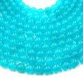 Teal Chalcedony Beads |  Natural Smooth Round Gemstone Beads - 6mm 8mm 10mm Available