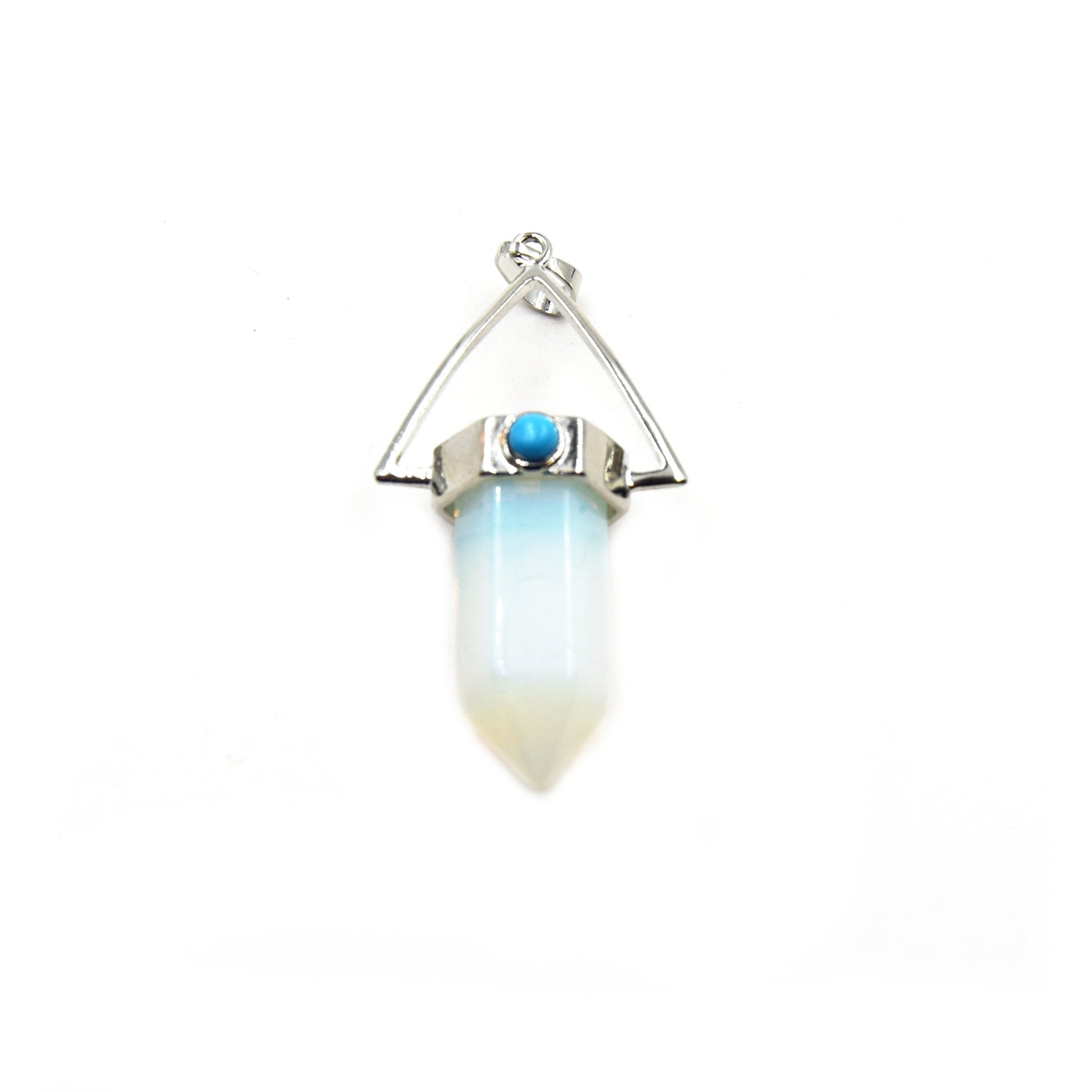 Natural Pendulum Point Pendant | Quartz Tiger Eye Agate Lapis Aventurine Opalite Howlite Hexagonal Point Pendant - Sold Individually