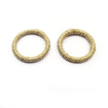 Rattan Wood Earring Finding | (Pairs)Handmade Natural Interwoven Reed or Hemp Circle Jewelry Component - Sold in Pairs