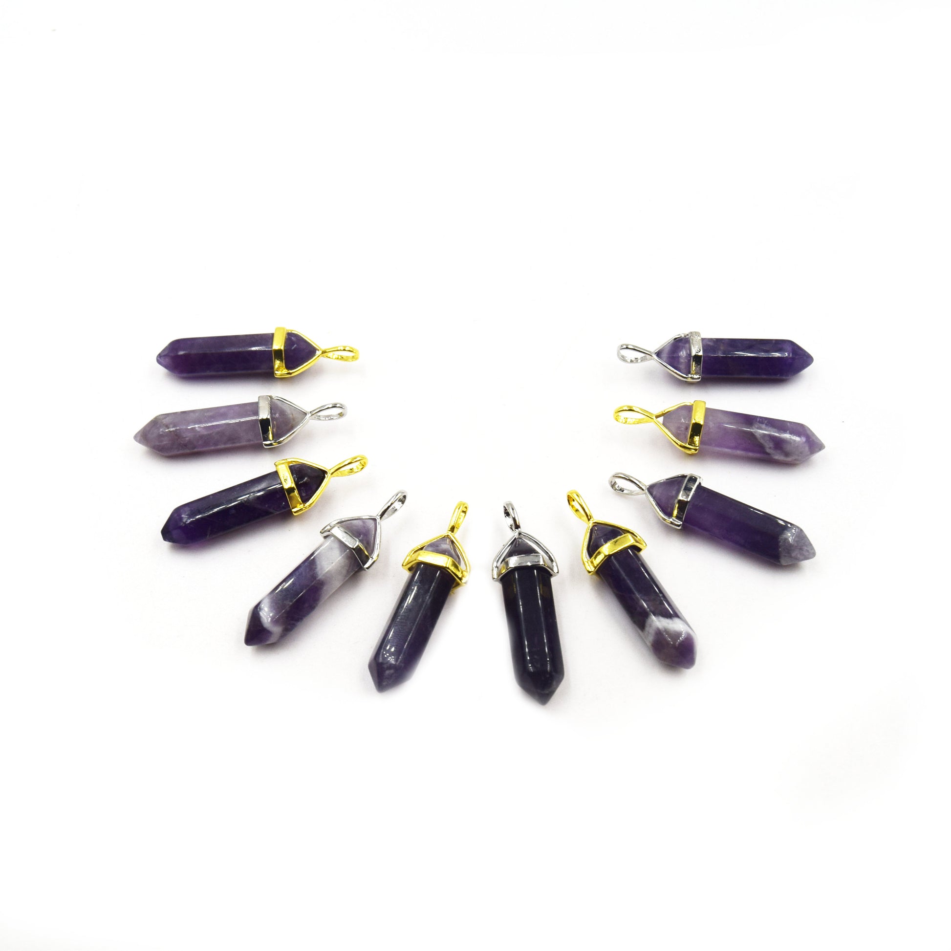 Natural Pendulum Point Pendant | Amethyst Hexagonal Point Pendant - Sold Individually