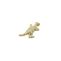 CZ Pendant | 18mm x 25mm Dinosaur Shaped Cubic Zirconia Pendant Charm - Gold and Gunmetal