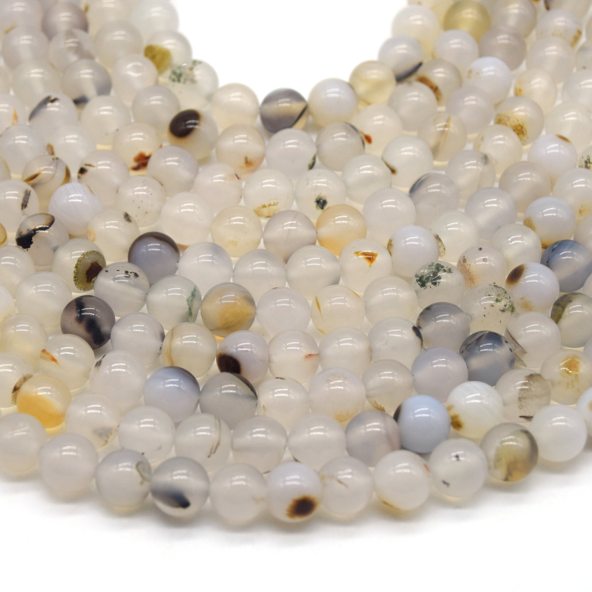 Natural Agate Beads - Smooth Round Natural Gemstone Beads - 8mm 10mm Available