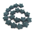 Star Lava Beads | Natural Dark Teal Lava Rock Beads - 22mm 27mm 42mm Available