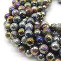 Mystic Coated Indian Agate Beads - Faceted Round AB Coated Agate Gemstone Beads - 8mm & 10mm Available