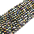 Mystic Coated Indian Agate Beads - Faceted Round AB Coated Agate Gemstone Beads - 8mm & 10mm Available
