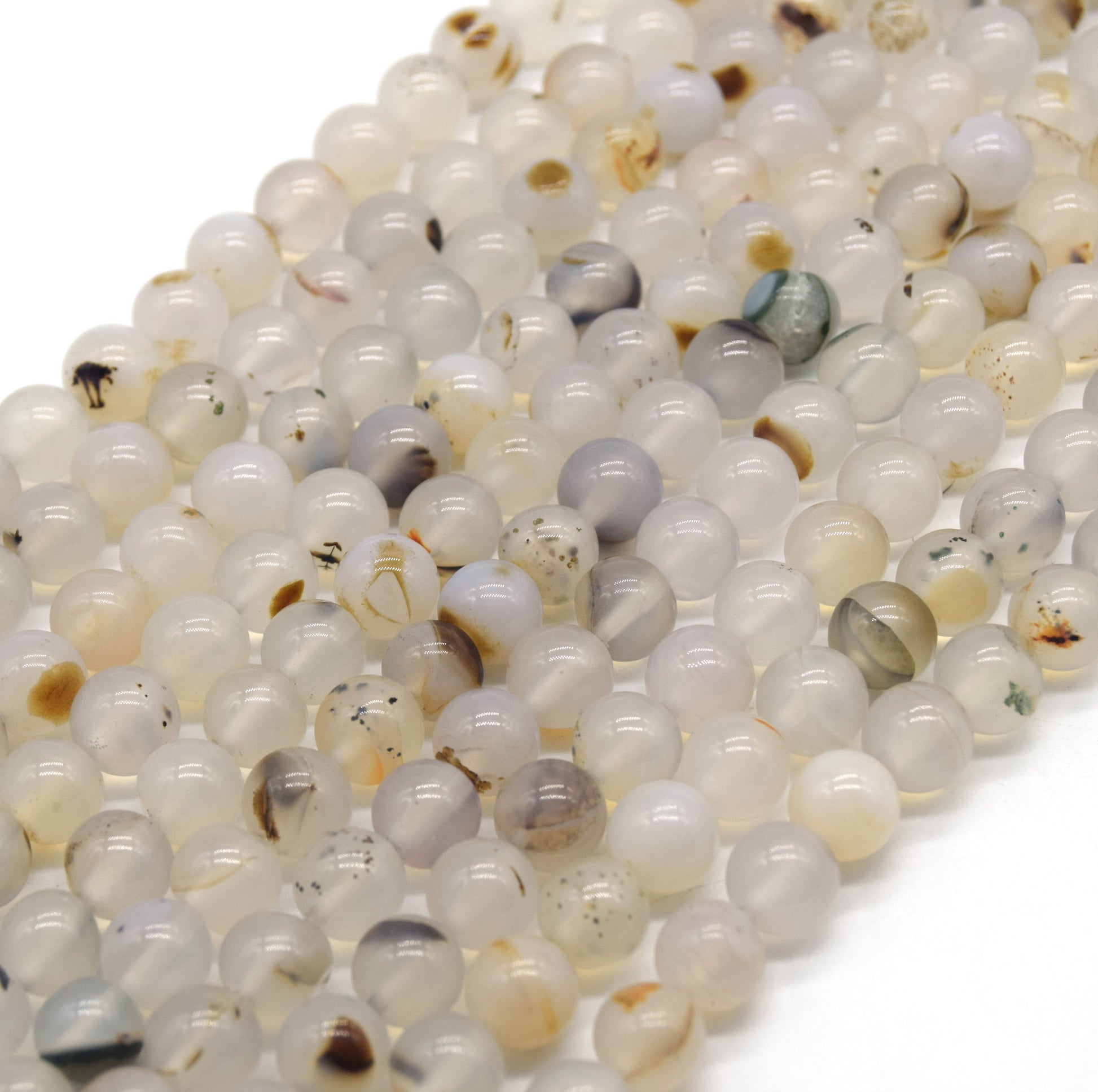 Natural Agate Beads - Smooth Round Natural Gemstone Beads - 8mm 10mm Available