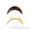 Bone Crescent Pendant | 2" Inch Crescent Shaped Natural Ox Bone with One Gold Suspension Ring | White or Brown