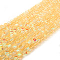 Synthetic Moonstone Beads | Mystic Aura Quartz Beads | Lemon Orange Holographic Glass Beads - 6mm 8mm 10mm 12mm Available