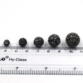 Pave Rhinestone Encrusted Gunmetal Round/Ball Shaped Acryllic Bead - 6mm 8mm 10mm 12mm 14mm available - Sold Individually