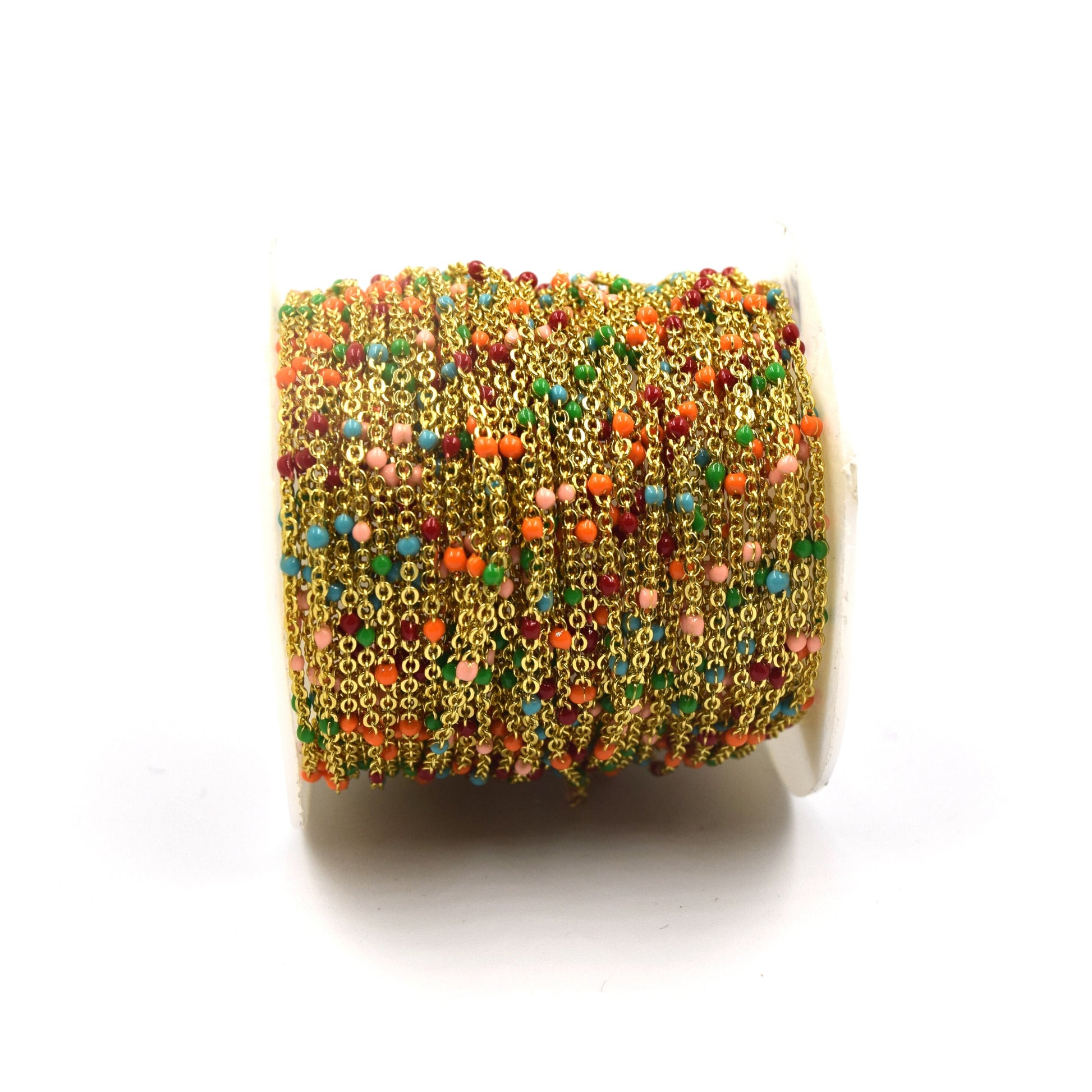 Dainty Chain for Choker Necklace | Enamel Dot Chain | Gold Plated Chain