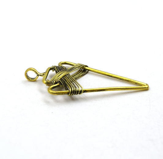 Wire Wrapped Arrow Gold Pendant | Brass Arrow Pendant | Wire Arrow | 40mm x 70mm