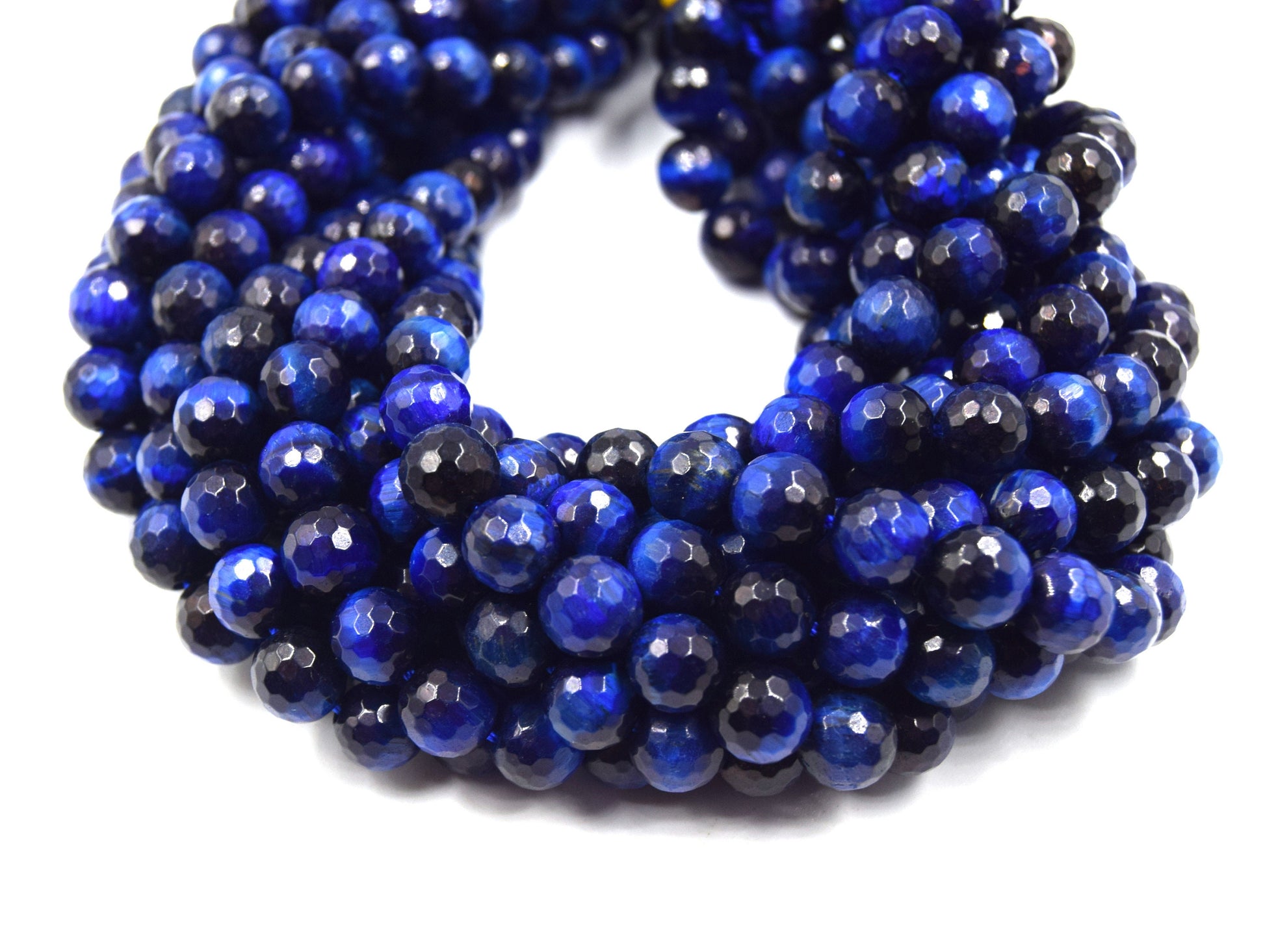 Faceted Tiger Eye Beads | Blue Red Brown Golden Multi Tiger Eye Beads- 15" Strands - Natural Gemstone Beads - (6mm 8mm 10mm 12mm 14mm)